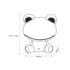 Lámpara de mesa infantil Rana Dodo, verde, atenuable, ABS