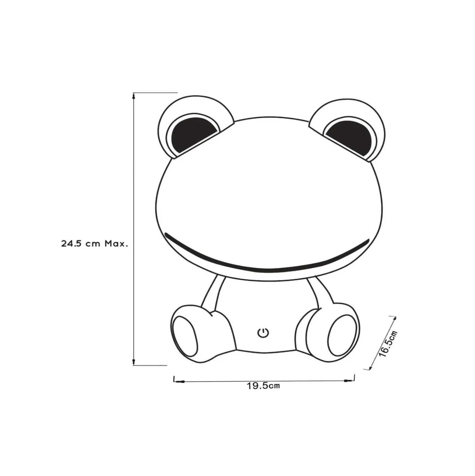 Lámpara de mesa infantil Rana Dodo, verde, atenuable, ABS