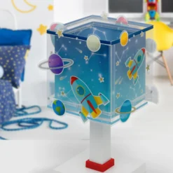 Lámpara de mesa infantil Rocket, G4, ancho 14 cm
