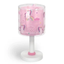 Lámpara de mesa infantil Unicorns, G4, Ø 15 cm