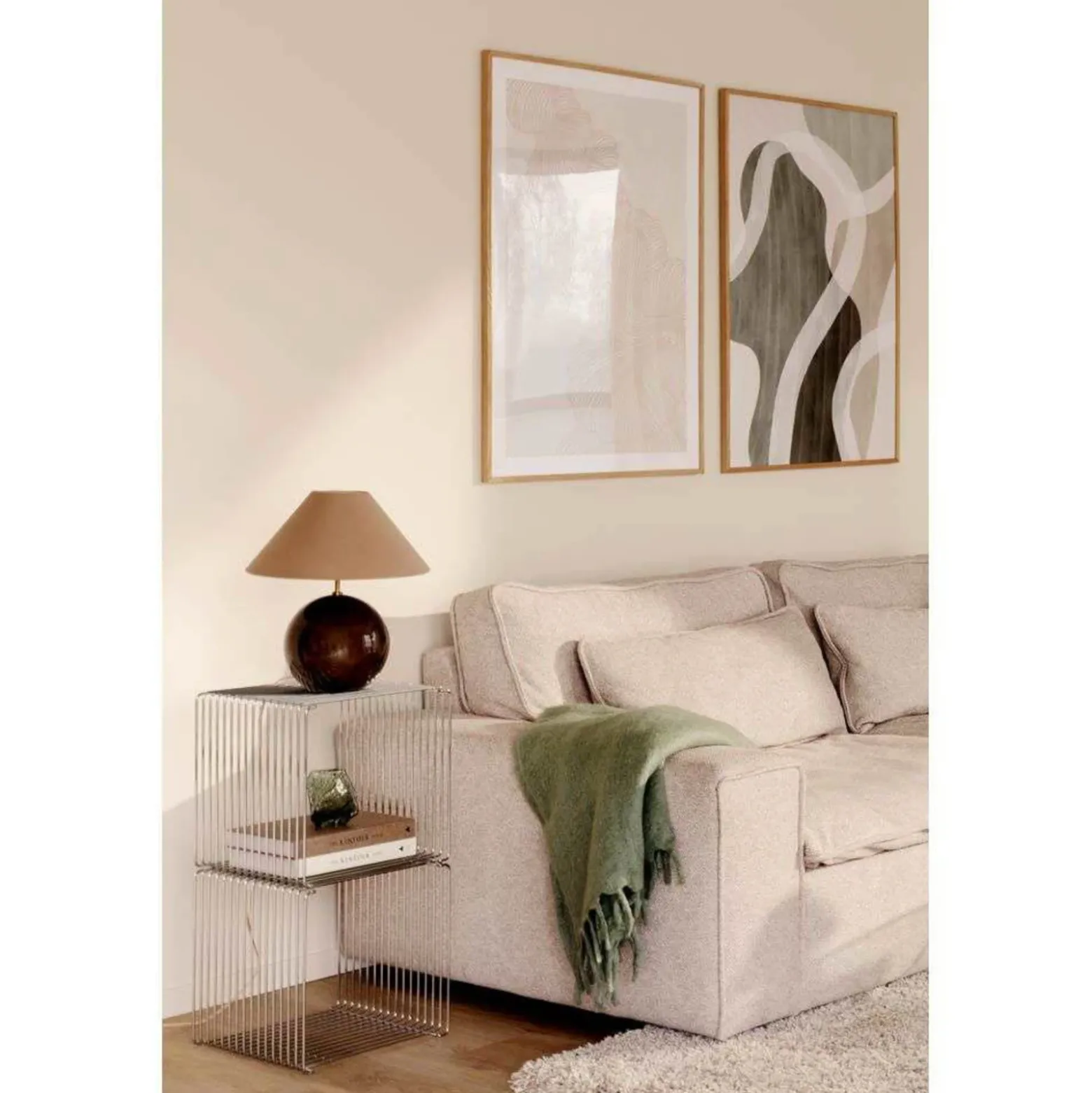 Lámpara de mesa IRIS de Globen Lighting, marrón, altura 39 cm