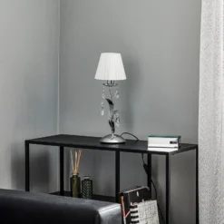 Lámpara de mesa Jacqueline, 1 luz, blanca