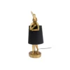 Lámpara de mesa KARE Animal Rabbit, dorada/negra, 50 cm, E14