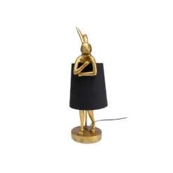 Lámpara de mesa KARE Animal Rabbit, dorada/negra, 50 cm, E14