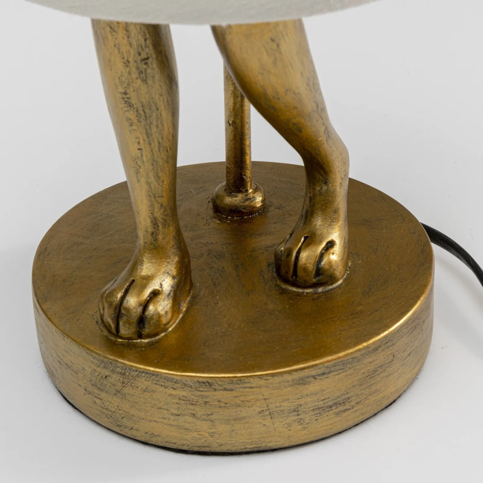 Lámpara de mesa KARE Animal Rabbit, dorada/blanca, altura 50 cm