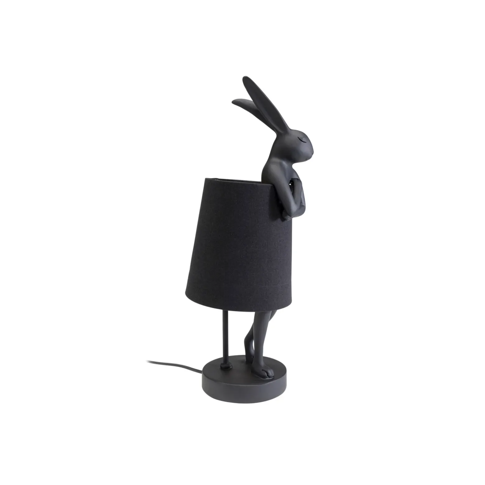Lámpara de mesa KARE Animal Rabbit, textil, negro, 50 cm, E14