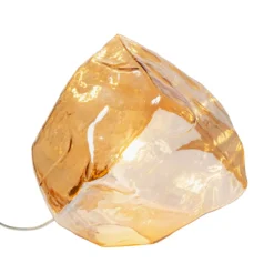 Lámpara de mesa KARE Aura, ámbar, cristal, Ø 30 cm, E27