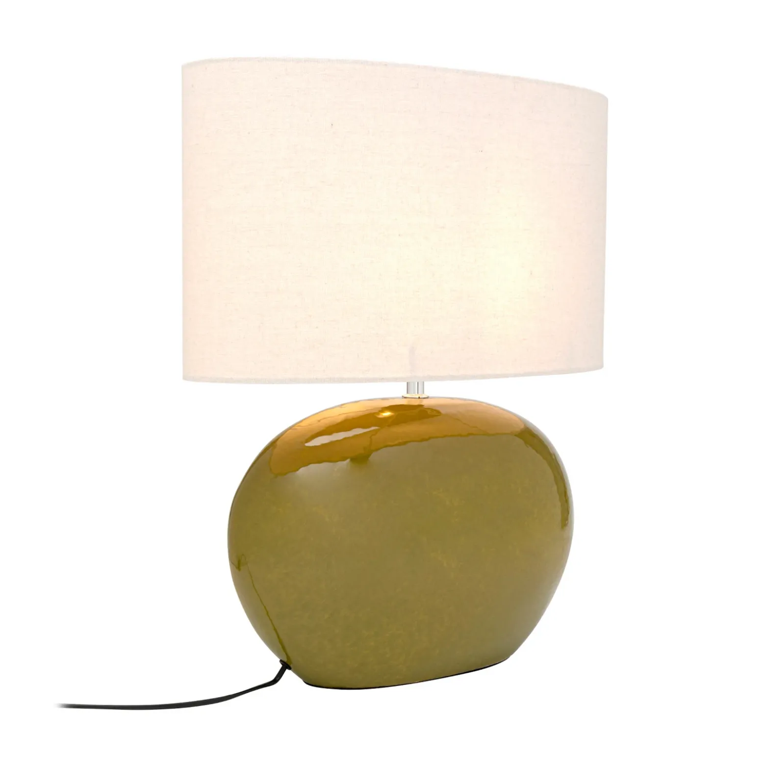 Lámpara de mesa KARE Beo, verde, algodón, altura 50 cm, casquillo E27