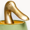 Lámpara de mesa KARE «Duck», verde, lino, altura 61 cm, E27