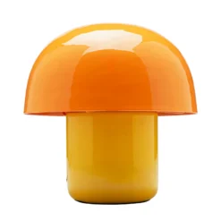 Lámpara de mesa KARE Mushroom, naranja, metal, 20 cm, E14