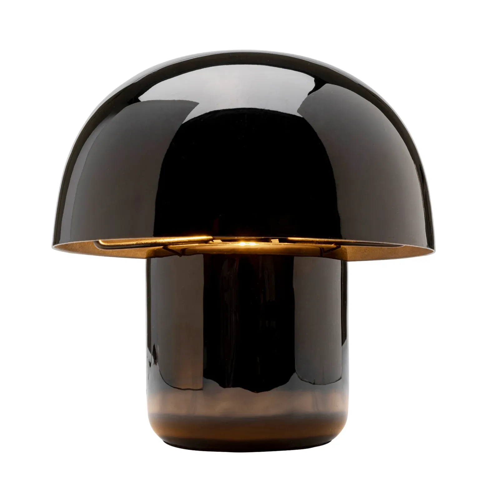 Lámpara de mesa KARE Mushroom, negra, metal, 20 cm, E14