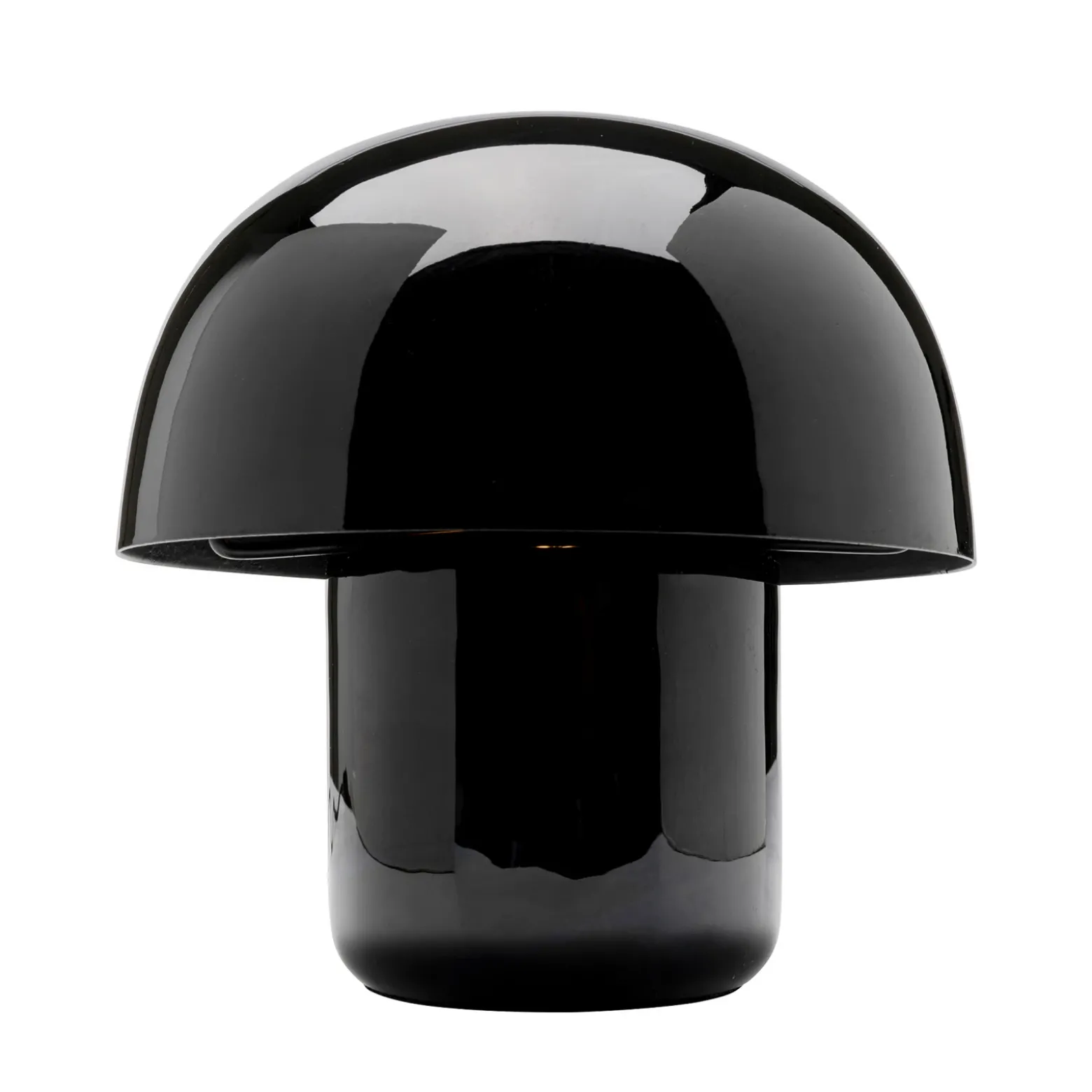 Lámpara de mesa KARE Mushroom, negra, metal, 20 cm, E14
