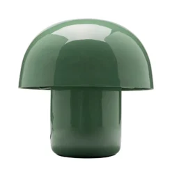 Lámpara de mesa KARE Mushroom, verde salvia, metal, 20 cm, E14
