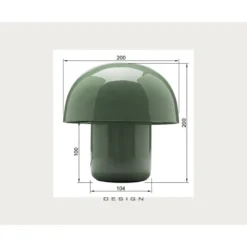 Lámpara de mesa KARE Mushroom, verde salvia, metal, 20 cm, E14