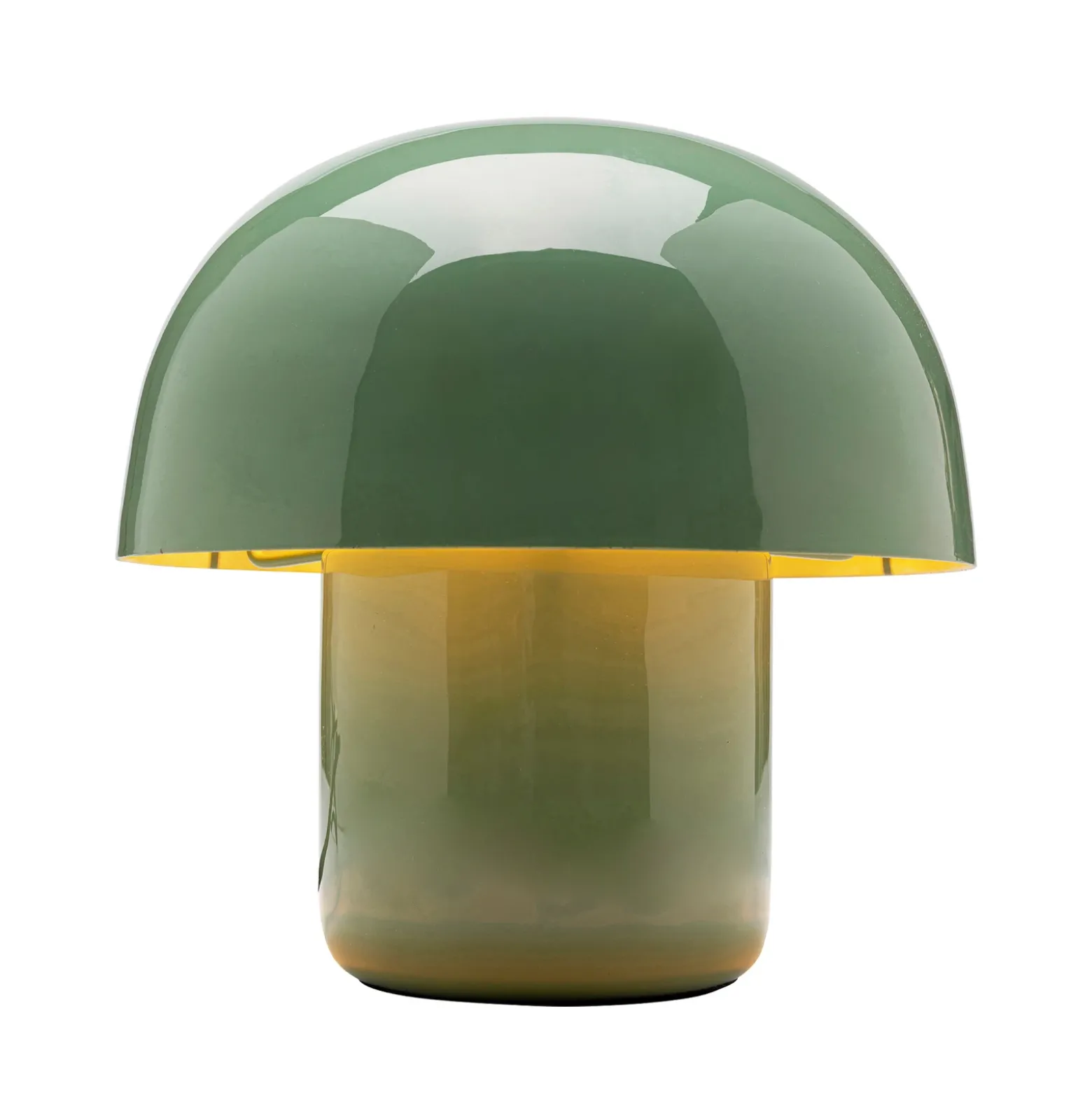 Lámpara de mesa KARE Mushroom, verde salvia, metal, 20 cm, E14