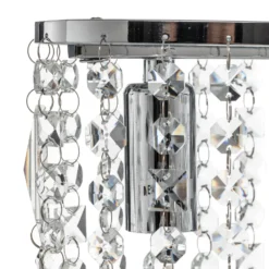 Lámpara de mesa Laila con cristal colgante, 2 luces