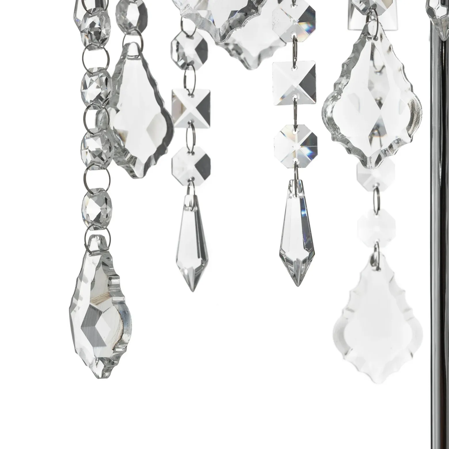 Lámpara de mesa Laila con cristal colgante, 2 luces