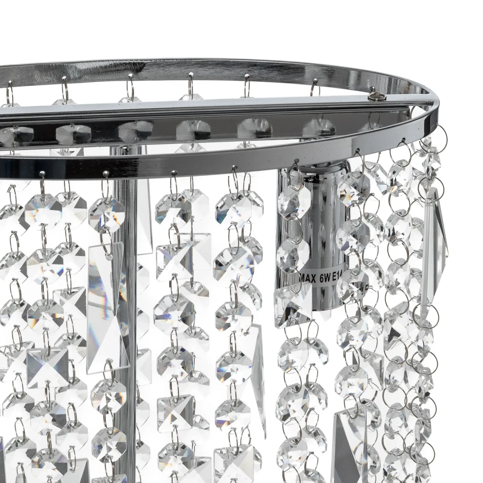 Lámpara de mesa Laila con cristal colgante, 2 luces