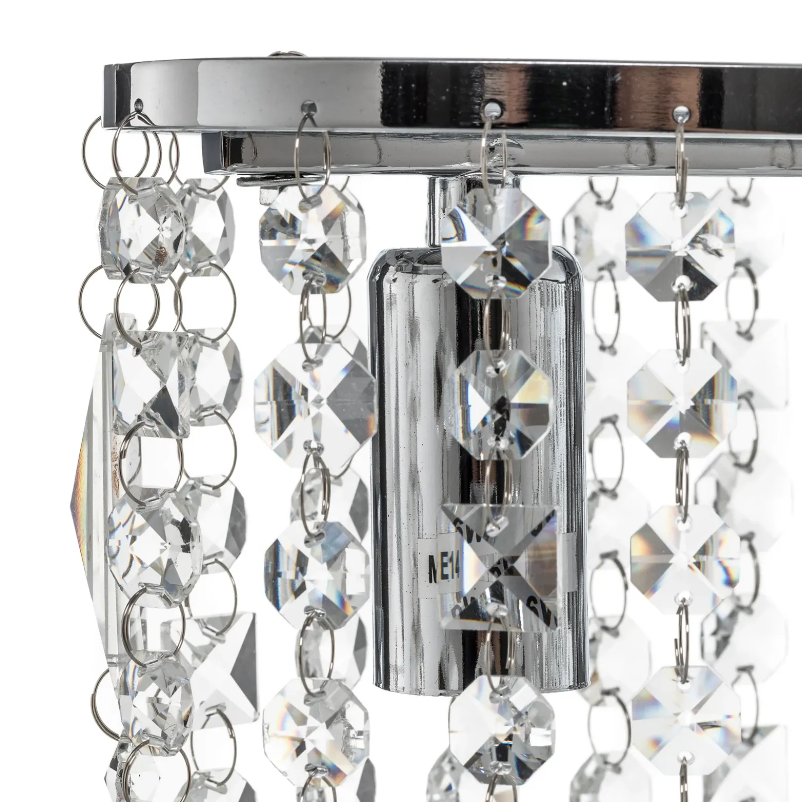 Lámpara de mesa Laila con cristal colgante, 2 luces