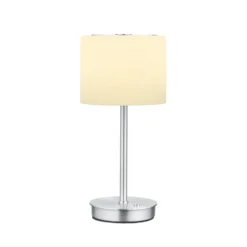 Lámpara de mesa LED Abby, color aluminio, altura 34 cm, metal/cristal