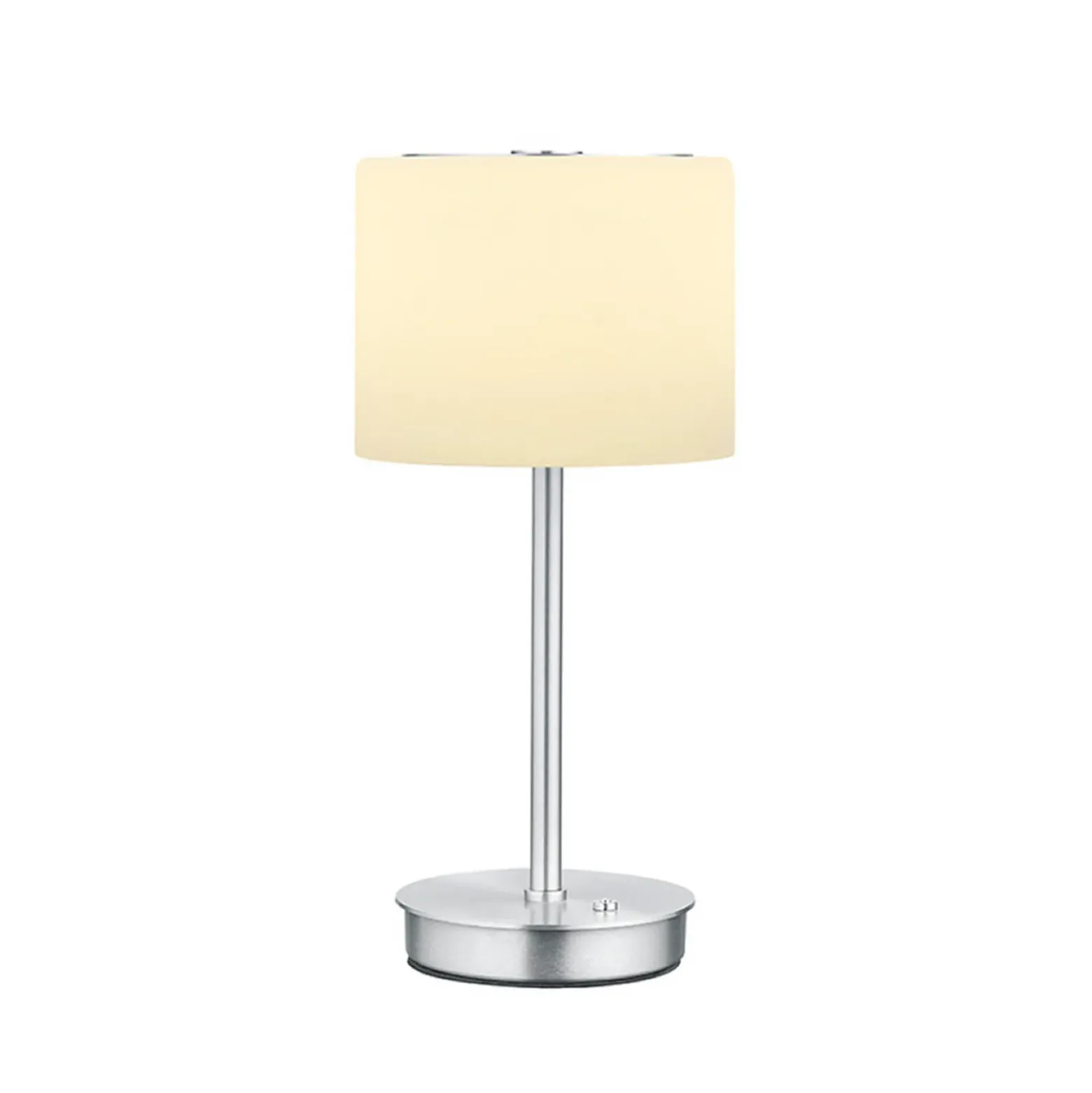 Lámpara de mesa LED Abby, color aluminio, altura 34 cm, metal/cristal