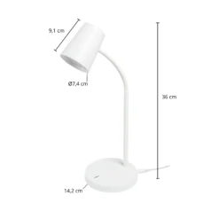 Lámpara de mesa LED Ailina de Lindby, altura 36 cm, blanca, atenuable