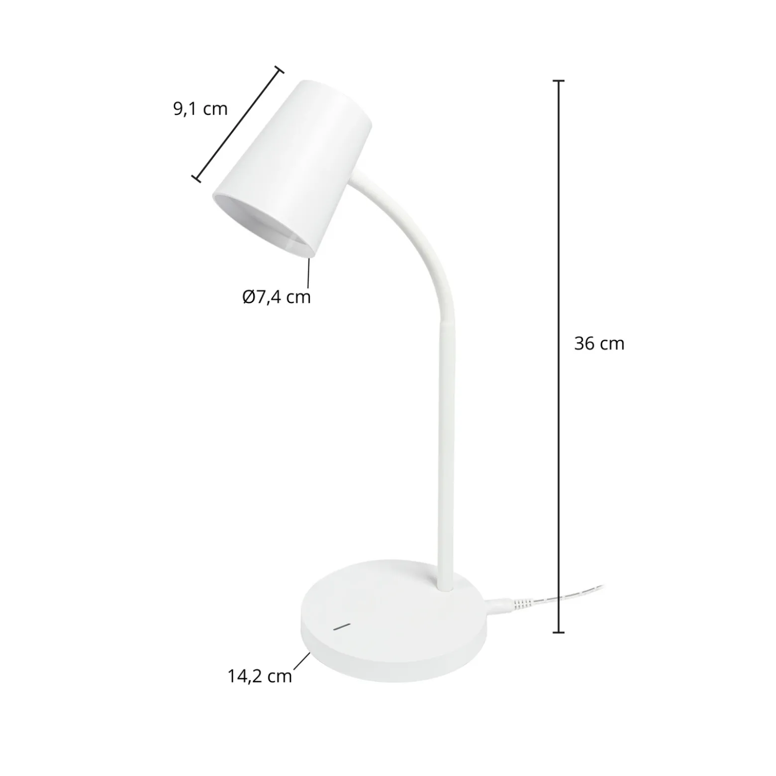Lámpara de mesa LED Ailina de Lindby, altura 36 cm, blanca, atenuable