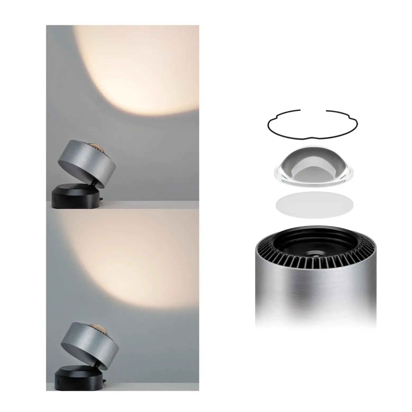 lámpara de mesa LED Aldan de Paulmann, aluminio, 10 cm, atenuable