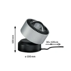 lámpara de mesa LED Aldan de Paulmann, aluminio, 10 cm, atenuable