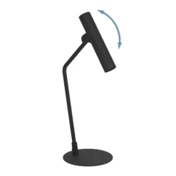 Lámpara de mesa LED Almudaina, negra, altura 49,5 cm, acero