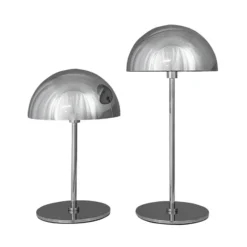 Lámpara de mesa LED Along de Dyberg Larsen, cromada, juego de 2 unidades