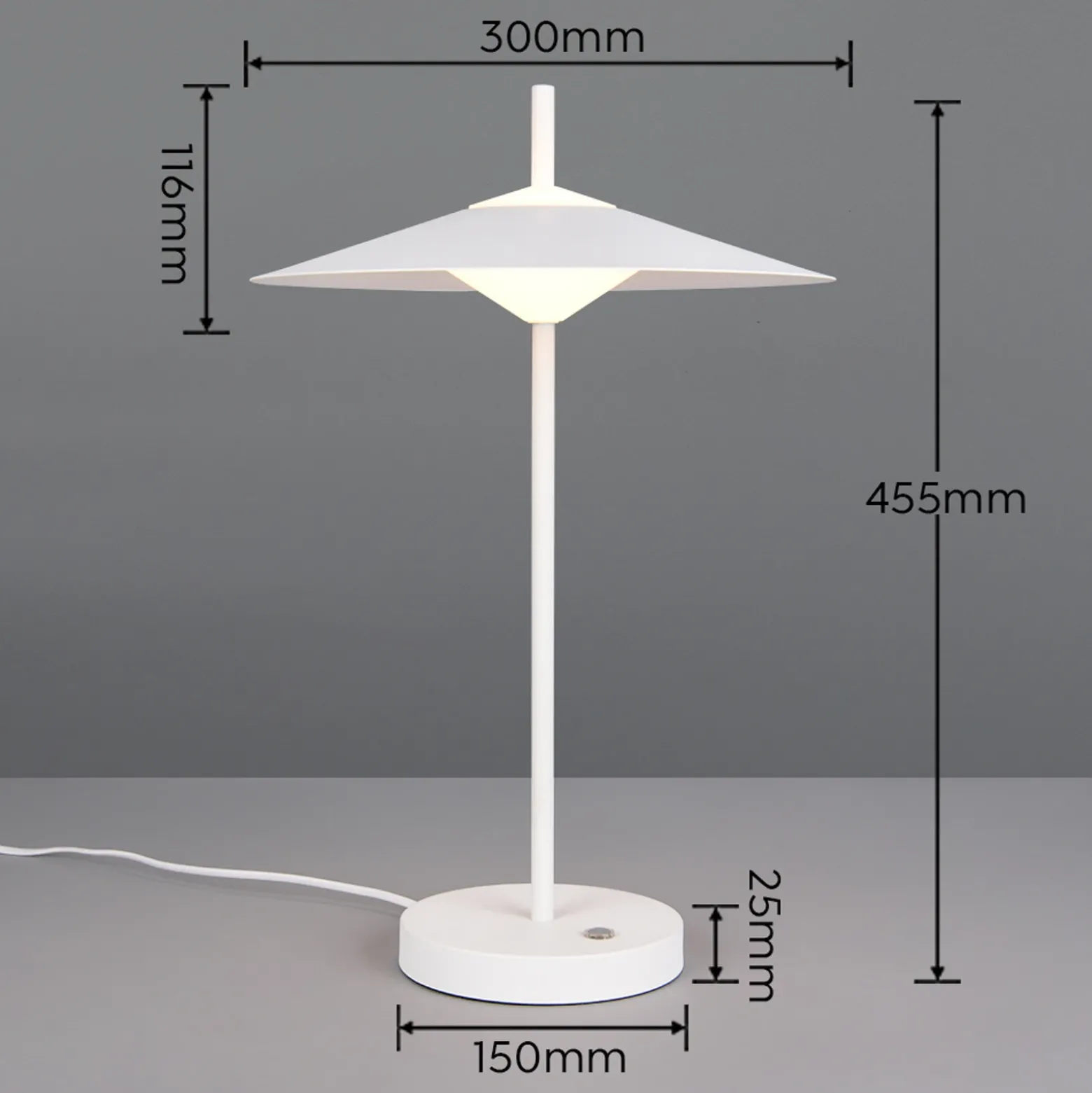 Lámpara de mesa LED Amalo, blanco mate, altura 46 cm, metal, CCT