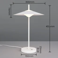 Lámpara de mesa LED Amalo, blanco mate, altura 46 cm, metal, CCT