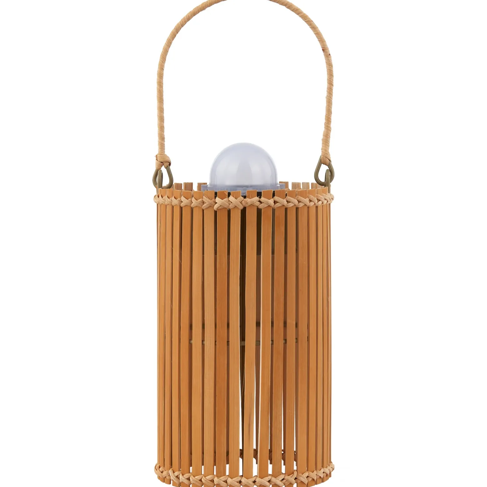 Lámpara de mesa LED Amaria de Lindby, bambú, Ø 12 cm