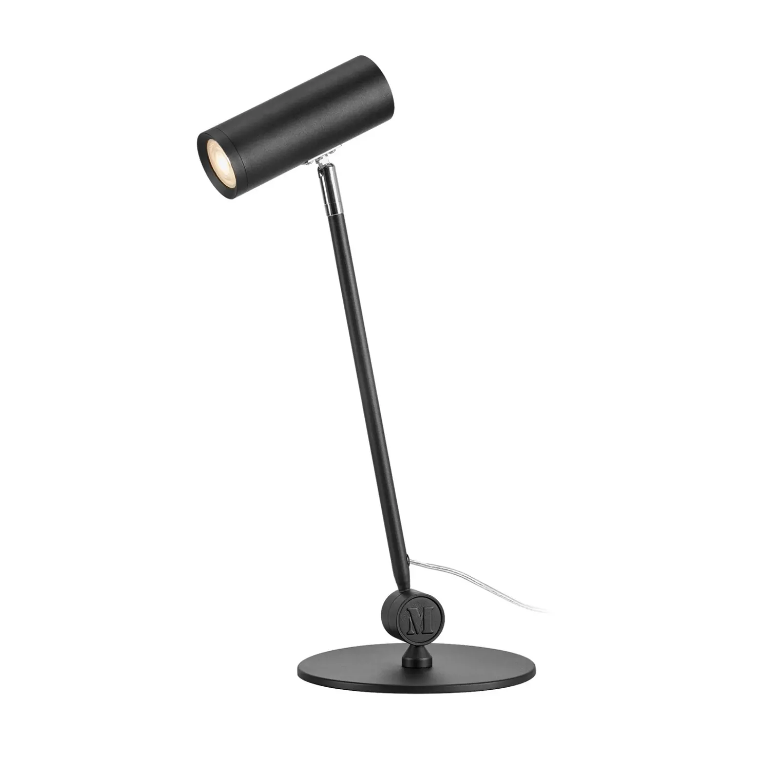 Lámpara de mesa LED Arlo, negra, hierro, altura 52,8 cm, atenuable.