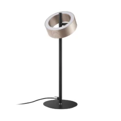 Lámpara de mesa LED Axion, negra/marrón, altura 45 cm, CCT