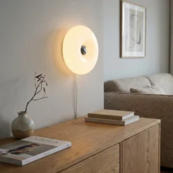 Lámpara de mesa LED Basile, blanca, de cristal, 2.700 K