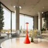 Lámpara de mesa LED batería Nudrop IP54 rojo fuego