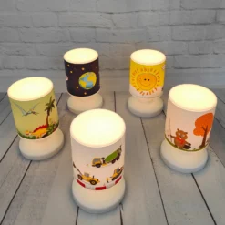 Lámpara de mesa LED con batería Dino, USB, IP44