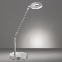 Lámpara de mesa LED Dent, níquel/cromo, 60 cm, metal, CCT 1 luz.