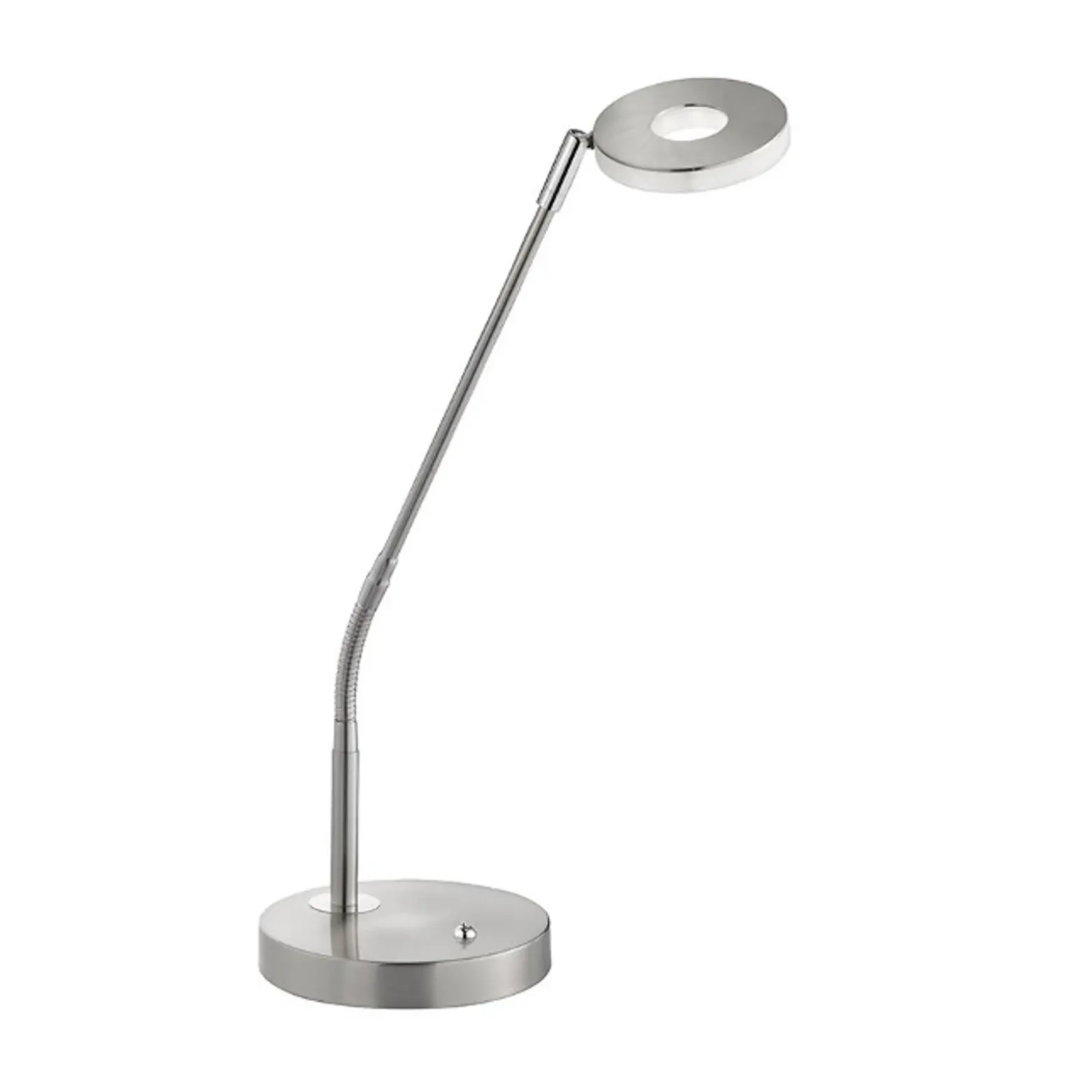 Lámpara de mesa LED Dent, níquel/cromo, 60 cm, metal, CCT 1 luz.