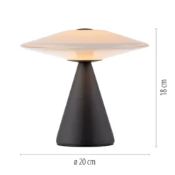 Lámpara de mesa LED Elipsa de Paul Neuhaus, blanca/negra, atenuable