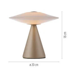 Lámpara de mesa LED Elipsa de Paul Neuhaus, blanca/bronce, atenuable