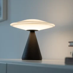 Lámpara de mesa LED Elipsa de Paul Neuhaus, blanca/negra, atenuable