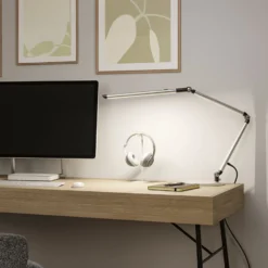 Lámpara de mesa LED FlexBar de Paulmann, plateada, 36 cm, CCT