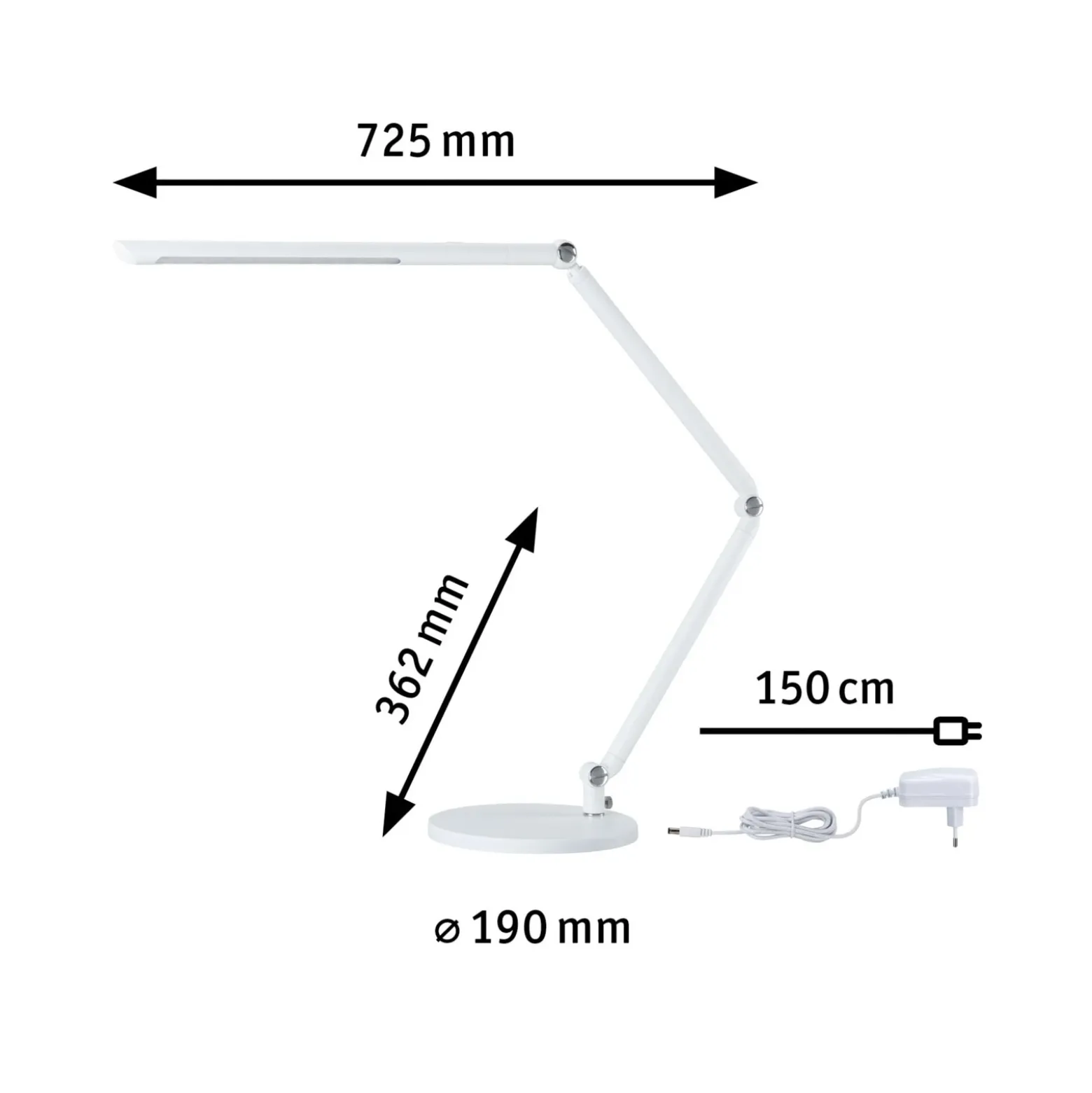 Lámpara de mesa LED FlexBar de Paulmann, blanca, 36 cm, CCT