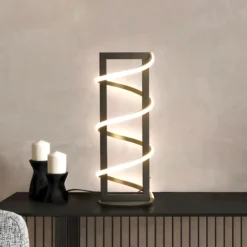 Lámpara de mesa LED Gwen, negra, altura 45 cm, CCT, regulador táctil