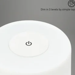 Lámpara de mesa LED Halo, a pilas, blanca