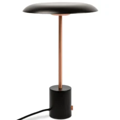 Lámpara de mesa LED Hoshi con dimmer, cobre negro