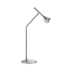 Lámpara de mesa LED Ideal Lux «Diesis», níquel, altura 65 cm, atenuador